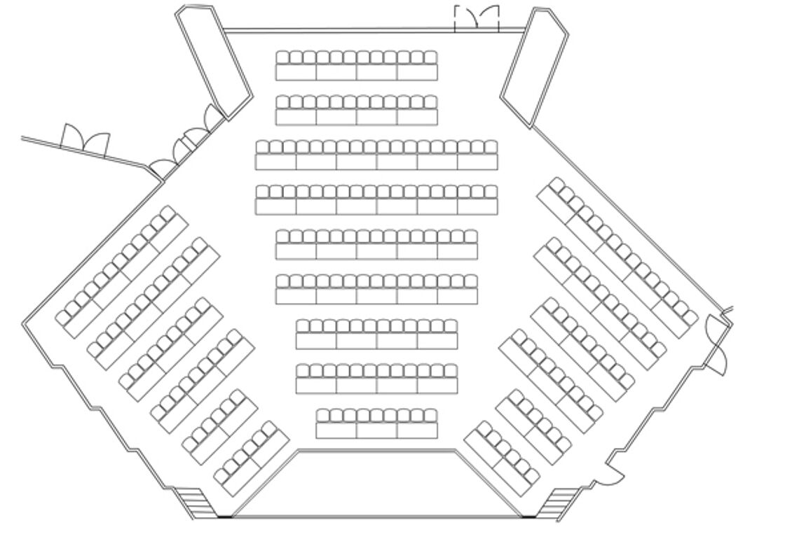 BadnerHalle Räume und Technik Übersicht Türkenlouis-Saal Parlament. Bestuhlung